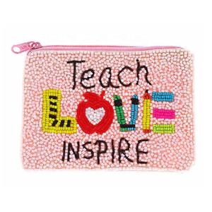 Porte-monnaie miniature fait main avec lettres perlées, fermeture éclair, luxe, écologique, haute qualité, durable, pochette créative pour clés, espèces et cartes - Product Image 2