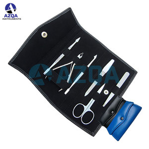 Kit de manucure et pédicure pour tout-petits en acier inoxydable avec étui, coupe-ongles, repousse-cuticules, limes et pinces - Product Image 2