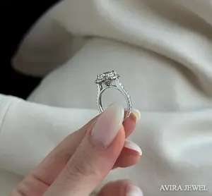 Anillo de Compromiso de Diamante Cultivado en Laboratorio al por Mayor, 1 Quilate, EF VVS, Oro Sólido de 10K/14K/18K, Sin Níquel, Sin Plomo, Clásico, para Mujer - Product Image 3