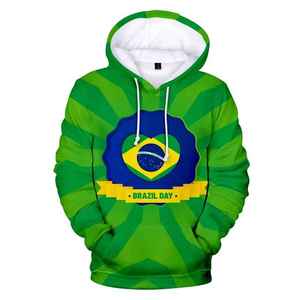 เสื้อฮู้ดวันประกาศอิสรภาพบราซิลสำหรับผู้ชาย สีเขียวขาว พิมพ์ลายธงชาติ สไตล์ลำลอง เสื้อกันหนาวมีฮู้ดทรงปกติ พิมพ์ลายแบบ Sublimation - Product Image 5