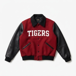 Custom Eco-friendly Winter Casual College Varsity Letterman <b>Jacket</b> Men's Woolen Body Wool/Viscose Sleeves Embroidery <b>Patches</b> - Product Image 4