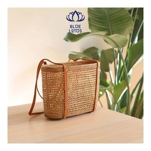 BEST SELLER Sustainable Premium Fashionable Rattan Handbag High Quality Durable Eco Friendly Woven Travel <b>Beach</b> <b>Bag</b> Importers - Product Image 1