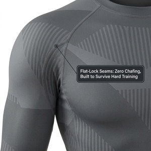 Rash Guard MMA Personalizado al por Mayor, Rash Guard BJJ Elástico en Cuatro Direcciones, Rash Guard de Compresión con Talla Personalizada para Grappling, Ropa Deportiva - Product Image 4