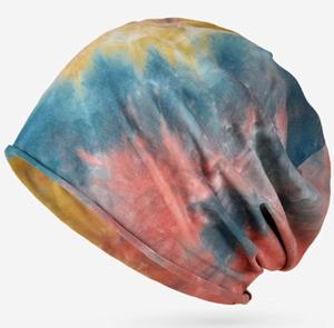 Unisex Tie Dye Beanie Hat 100% Cotton Casual <b>Winter</b> <b>Cap</b> Adjustable Street Style Hand Painted Pattern Adult Size - Product Image 1