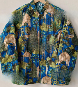 Veste matelassée en coton imprimé floral de qualité supérieure, fabriquée à la main, pour femmes, élégante, à manches longues, ouverte sur le devant, confortable, légère, pour l'hiver - Product Image 6