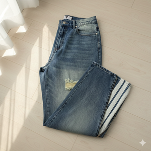 Jeans Minimalistas y Sencillos para Mujer, Estilo Hip Hop Vintage, para Fiestas |   100% Algodón Puro |   Corte Relajado Lavado para Uso Diario - Product Image 6
