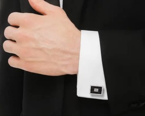 Boutons de manchette personnalisés de luxe pour hommes |   Boutons de manchette en acier inoxydable et argent sterling 925 |   Bijoux de manchette pour chemise de mariage en gros - Product Image 3