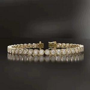 Lab Grown Diamond Tennis Bracelet for Women and <b>Men</b>, Certified Diamond Tennis Bracelet, 14k Solid Gold Round Diamond Bracelet - Product Image 1