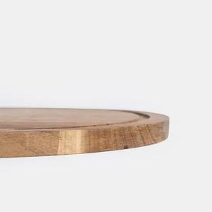 Planche à découper en bois d'acacia, design rond avec rainure pour les jus, épaisse, durable, sûre pour les couteaux, parfaite pour couper, servir et l'utilisation en cuisine - Product Image 2