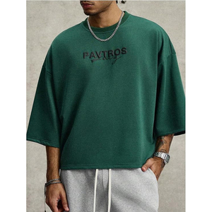Camisetas Cortas de Hombre Estilo Y2K, Holgadas, con Estampado Gráfico de Letras |   Ropa Y2K, Camiseta Corta con Estampado Gráfico, Manga Corta, Estilo Urbano - Product Image 3