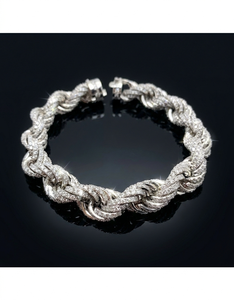 Luxury Diamond Designer Bracelet 14KT Solid Gold Heavy <b>Iced</b> <b>Out</b> Hip Hop Link <b>Chain</b> Statement Jewelry for Men Style Icon - Product Image 1