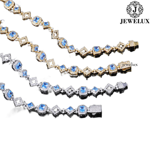 Premium Quality Women's Gold Plated <b>Statement</b> <b>Necklace</b> Moissanite Geometric Link Chain Luxury Party Jewelry For Export - Product Image 5