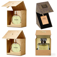 Boîte de parfum de luxe personnalisée 50 ml, emballage cosmétique rigide en carton, revêtement UV, recyclable, laminage mat, gaufrage or