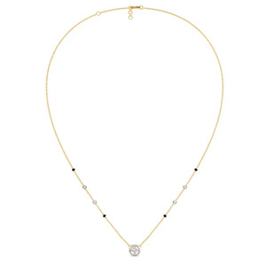 Collar con Cadena y Centro de Diamantes en Halo Triple Concéntrico - Product Image 5