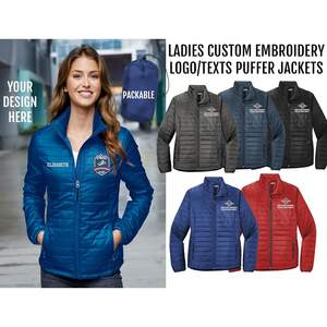 Chaqueta Acolchada Personalizada con Bordado Personalizado para Mujer, Modelo L850, Chaqueta de Exterior Plegable - Product Image 6