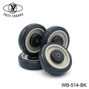 Roue de chariot de service en TPU noir 127 mm à roulement lisse pour chariots de ménage – Vente en gros - Product Image 1