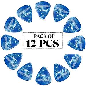 5 plectres de guitare en celluloid, 12 pièces, légers, moyens, lourds, extra lourds, pour guitares acoustiques et électriques - Product Image 2