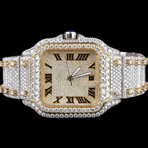 Montre de luxe de qualité supérieure, cadran carré, entièrement sertie de moissanite, diamant taille brillant, mouvement ETA, édition limitée - Product Image 4