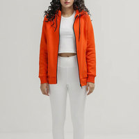 Sweat à capuche élégant pour femme avec fermeture éclair sur le devant, tenue d'hiver de haute qualité, sweat-shirt décontracté à fermeture éclair sur le devant, fabriqué au Pakistan