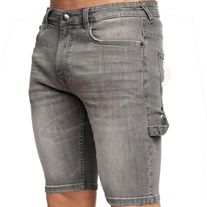 Men's Gray Denim <b>Shorts</b> Straight <b>Leg</b> Mid Waist Stonewashed Cotton Casual Summer Wear Comfortable Casual Summer Apparel - Product Image 4