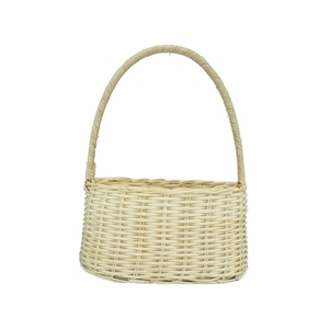 Cesta Ovalada de Ratán Blanco Ecológica Multiusos para Decoración del Hogar y Hostelería - Product Image 1