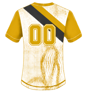 Golden Yellow <b>White</b> <b>Black</b> Short Sleeve Rugby Jersey Crew Neck Graphic Athletic Performance Team Sportswear Training Match Rugby - Product Image 2