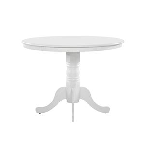 Farmhouse Style <b>White</b> Finish <b>Round</b> <b>Dining</b> <b>Table</b> 1pc Wooden Furniture for Casual Kitchen Breakfast Nook - Product Image 2