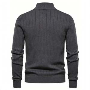 เสื้อคอเต่าผู้ชายแบบถักครึ่งซิป แบรนด์ SPINE CRAFT คอตั้งทรงโอเวอร์ไซส์ แขนยาว ระบายอากาศได้ดี ผลิตจากผ้าเฟรนช์เทอร์รี่ สวมใส่สบายๆ - Product Image 3