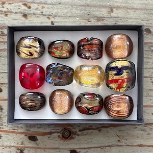 <b>Clear</b> <b>Resin</b> & Colorful Geometric Ring with Princess Cut Crystals Cute Rustic Style Fashion Ring-Gift 12 pcs set by - Product Image 1