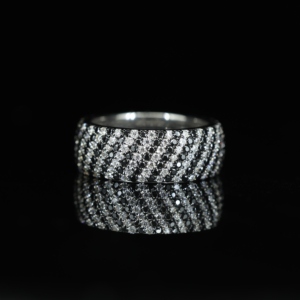 Striped Black & Clear Moissanite Claw Setting <b>Men's</b> 925 Sterling <b>Silver</b> Gold Plated Iced Out Wedding Engagement Gift <b>Ring</b> - Product Image 2