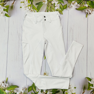 Pantalon d'équitation pour femme taille haute, couleur unie, coupe ajustée avec poche utilitaire et fermeture boutonnée - Product Image 6