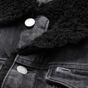 OEM High Street Men's Denim Jacket 100% Cotton Regular Fit Customized Patch Printed Embroidered <b>Stand</b> Collar Winter Casual - Product Image 6