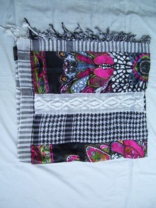 New Design Ethnic Cotton <b>Scarf</b> with Patchwork and Arab Arafat Inspired Pattern Designer Shawl - Product Image 2