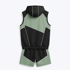 Conjunto Deportivo de Verano Unisex al por Mayor, Sudadera de Manga Corta de Secado Rápido para Gimnasio, Pantalones Cortos Deportivos, Personalizado con Impresión - Product Image 2