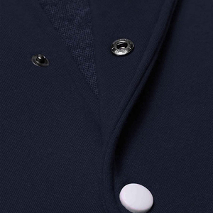 Blouson universitaire pour homme, veste stylée avec bordure côtelée, fermeture à boutons-pression, coupe confortable et style streetwear moderne - Product Image 6