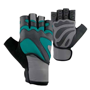 Guantes de Gimnasio para Levantamiento de Pesas con Cierre de Gancho y Bucle, de Cuero, Resistentes, de Medio Dedo, Antideslizantes, Ligeros, Unisex, para Exteriores - Product Image 2