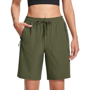 Shorts bleu clair pour homme, séchage rapide, avec cordon de serrage à la taille, style bermuda décontracté à taille mi-haute - Product Image 6