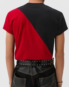 T-shirt Oversize Premium 2026 Color Block 100% Coton Épais Col Rond Épaules Tombantes Streetwear Logo Personnalisé Homme Unisexe OEM - Product Image 3