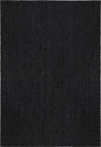 Handwoven Black Jute Area <b>Rug</b> Solid Color Natural Fiber Carpet <b>Boho</b> Farmhouse Floor Mat For Living Room Bedroom - Product Image 2