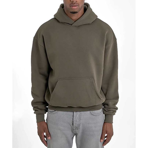 Sweat-shirt à capuche unisexe personnalisé avec logo, coupe ample, épaisseur 500 g/m², style streetwear, épaules tombantes, coupe carrée, en molleton - Product Image 1