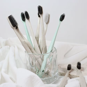 Eco Friendly <b>Wheat</b> Straw Toothbrush Bamboo Charcoal Soft Bristles Food Grade Handle Hotel Disposable Oral Care Hygienic Bulk - Product Image 4