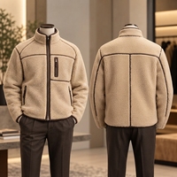 Veste zippée en polaire Sherpa pour homme, coupe classique, fermeture éclair sécurisée, col montant, confortable, avec polaire léger