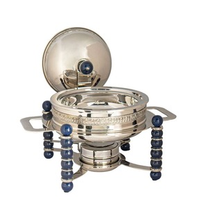 Elegante Plato Redondo de Acero Inoxidable para Calentar Comida con Tapa y Soporte para Buffet - Product Image 3