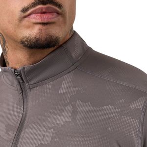 <b>Mens</b> Camo Quarter Zip Training <b>Pullover</b> Long Sleeve Athletic Gym Top Moisture Wicking Running Fitness Sports Activewear Shirt - Product Image 3