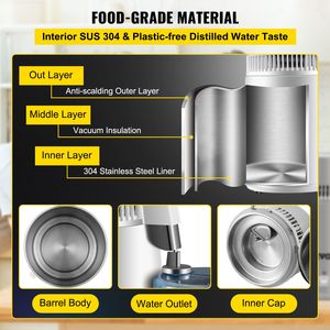 Pure <b>Water</b> <b>Distiller</b> 750W 1.1 Gal/4L BPA-Free Container Upgraded Handle <b>Home</b> Use - Product Image 3