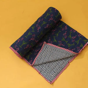 Edredón Vintage de Estilo Moderno, Diseño Étnico Hawaiano, Azul Rey, Bordado a Mano, Premium, 100% Algodón Ecológico, Refrescante - Product Image 3