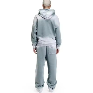 Conjunto de Sudadera y Pantalones Deportivos para Hombre, Estilo Desgastado, Lavado Ácido, Dos Piezas - Product Image 6