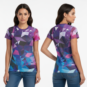 Vêtements de sport, design personnalisé, sublimation, col rond, manches courtes, toutes saisons, fitness, yoga, entraînement, t-shirts de sport confortables - Product Image 3