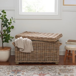 <b>Rectangular</b> rattan <b>basket</b> with rubber feet Handmade <b>Storage</b> <b>Basket</b> Wholesale eco-friendly Made in Viet Nam - Product Image 6