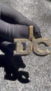 Pendentif personnalisé en moissanite avec nom en lettres, en argent 925, bijoux hip-hop, breloques initiales pour cadeaux - Product Image 2